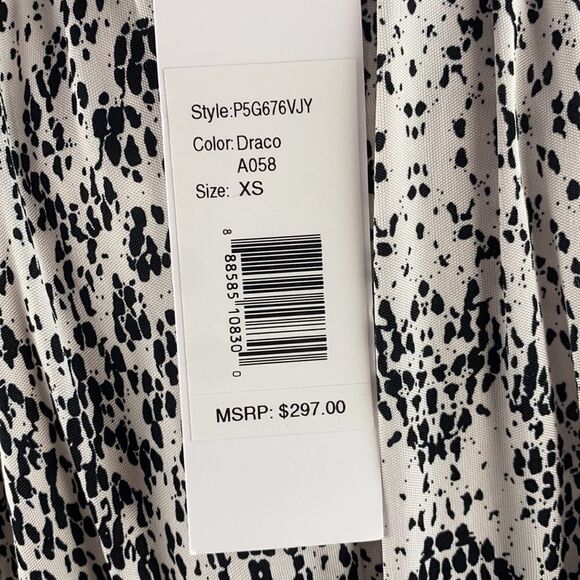 NWT Parker Black Print Wrap Dress - Picture 6 of 8